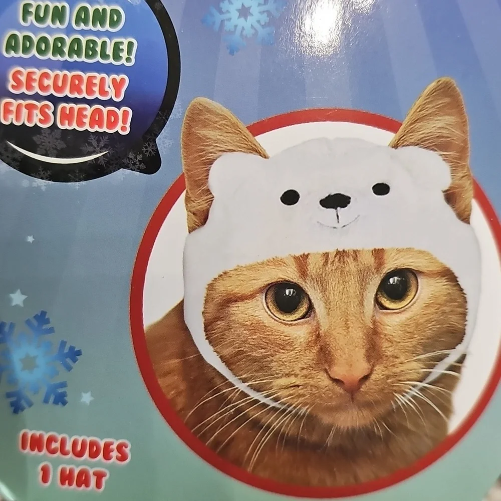 Holiday Cat Hats - White Polar Bear Hat $7ea Or 2 For $12